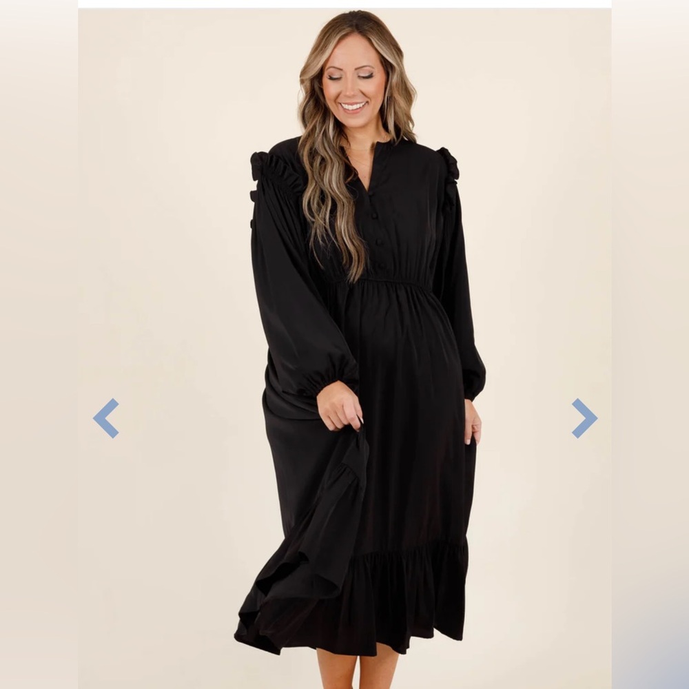 Elegant Black Long Sleeve Dress